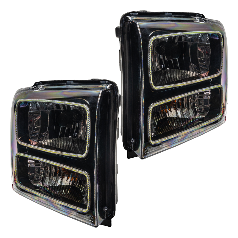 Ford F-250 Headlight Assemblies - ORACLE Lighting - ColorSHIFT w/ Simple Controller - Black - `05-`07